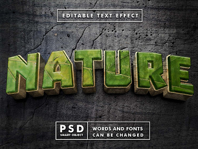 nature 3d realistic psd text effect