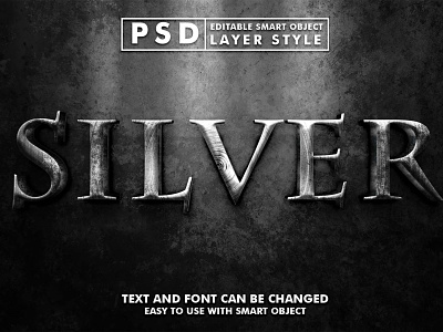 3d realistic silver psd text effect 3d 3d text design editable text graphic design illustration iron logo metal mock up psd psd effect realistic silver steel stone template text effect