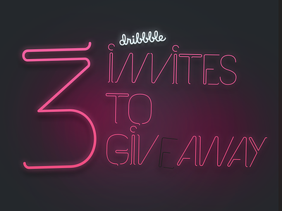3 dribbble invites giveaway draft dribbble invites giveaway led light player prospect typography