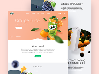 WIP Cido landing page bright cido clean colourful depth juice landing page layers minimal parallax wip