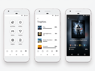 Playstation Trophies - Concept Android App android app concept games interface open source playstation trophies trophy