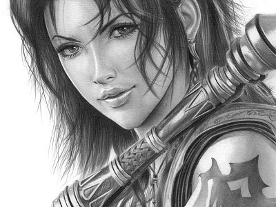 Fang from Final Fantasy XIII Pencil Drawing art detail drawing final fantasy fine art graphite illustration pencil portrait realistic realistic drawing videogame