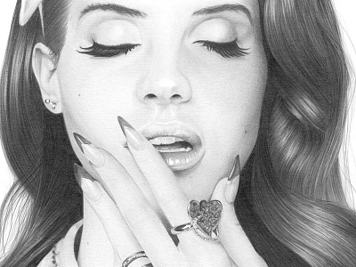 Lana Del Rey Pencil Drawing art detail drawing fine art graphite illustration pencil portrait realistic realistic drawing