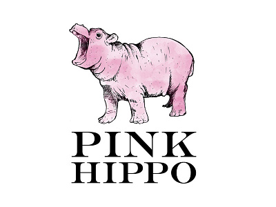 Pink Hippo Logo Design