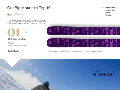 Top 10 Ski Module color design module navigation ski typography ui ux webdesign