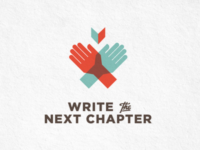 Write the Next Chapter Logo book hands library write