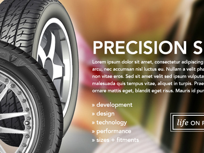 Firestone New Product Website Concept design firestone product tire website