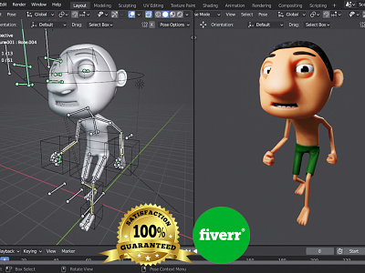 Boy Character Modeling + Texturing + Rigging 3d 3d animation 3d character animation blender branding cartoon design illustration logo