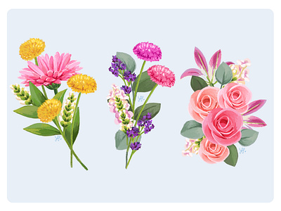 Fleauty IV flower illustration postcard procreate