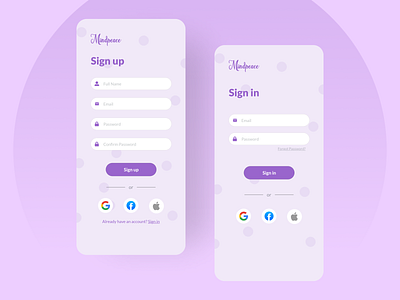 Sign up Screens UI Design