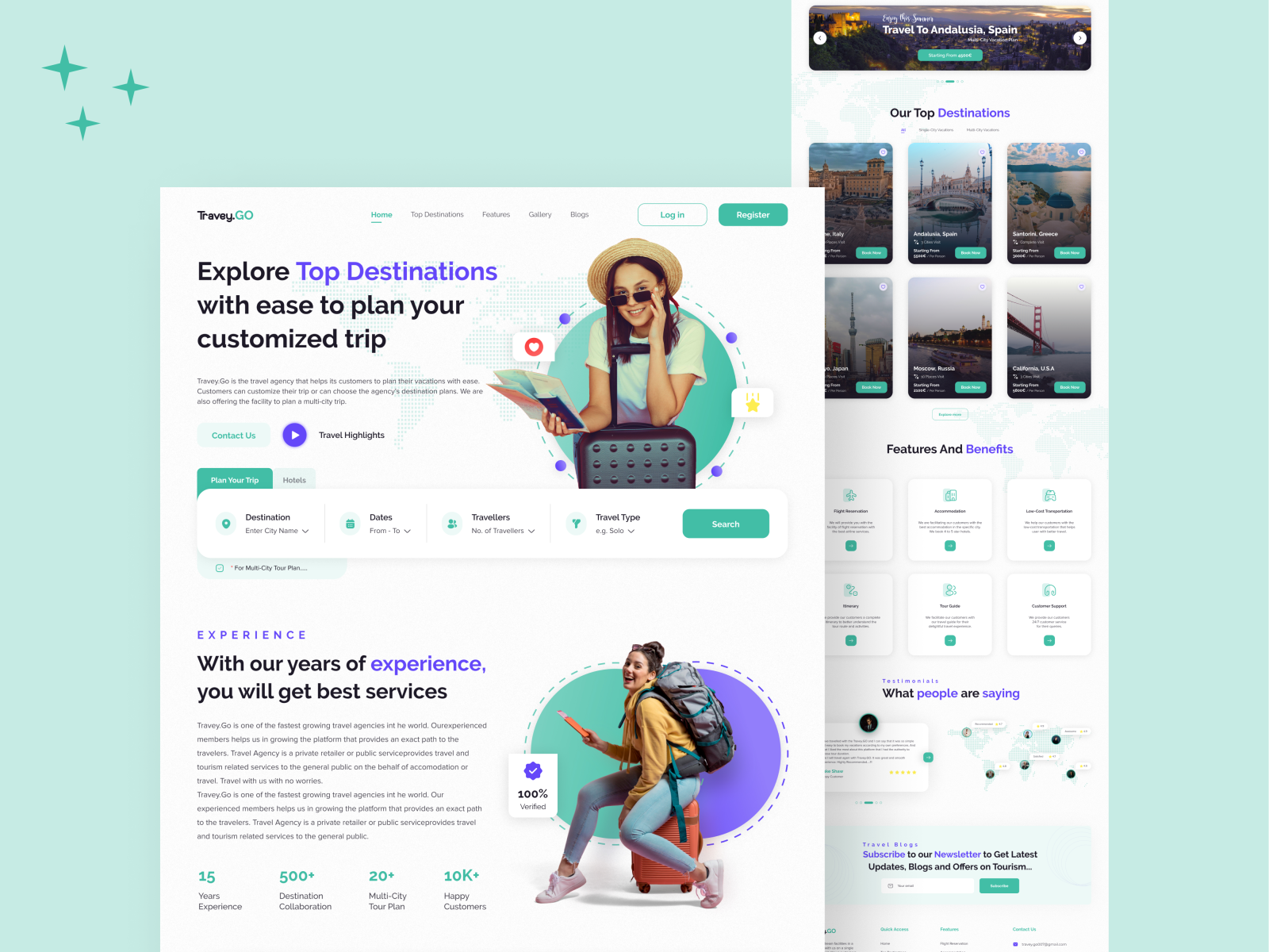 Travel Agency Website Landing Page Design by Ali Humayun on Dribbble