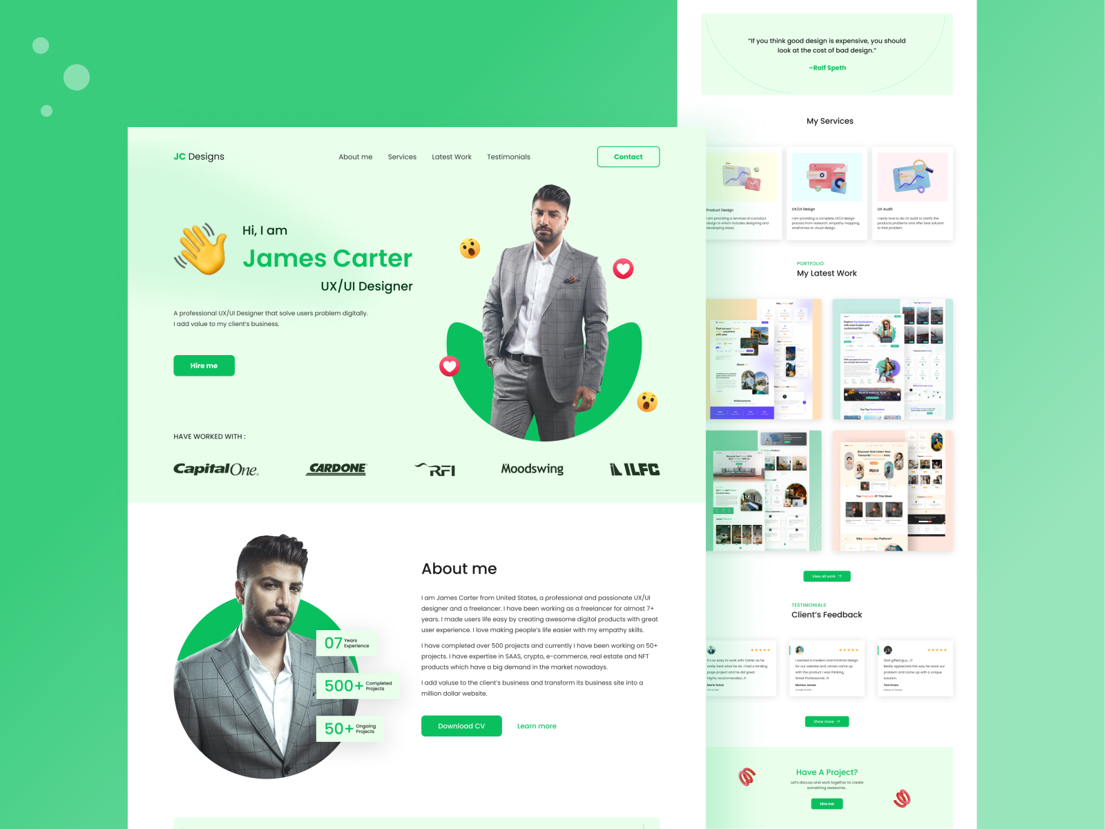Personal Portfolio Landing Page Design by Ali Humayun on Dribbble
