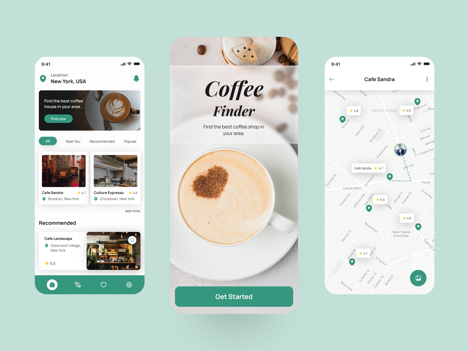 Coffee Shop Finder App UI by Ali Humayun on Dribbble
