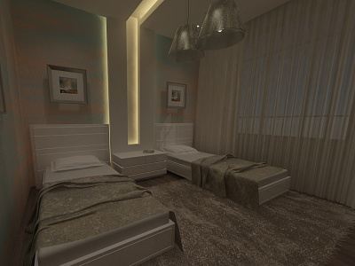 Bedroom 3d 3d max architecture design interior design modeling render revit