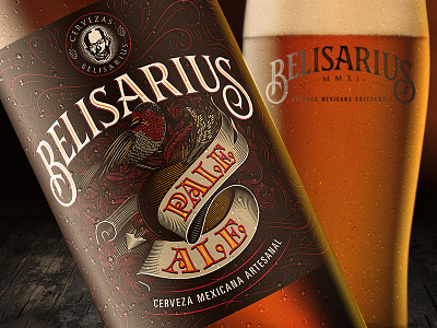 Belisarius label beer illustration lettering packaging