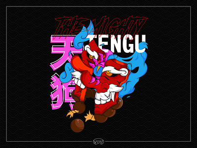 The mighty tengu app apparel branding design illustration streetwear tengu typography vector