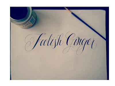 Foolish Ginger calligraphy handlettering logo oneshot sketch type