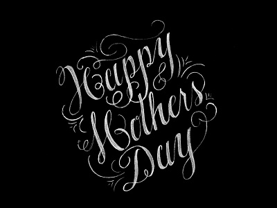 Happy Mother's Day black and white chalk hand lettering lettering type