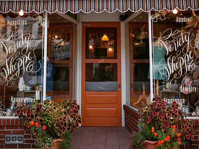 Variety Shoppe Window Lettering