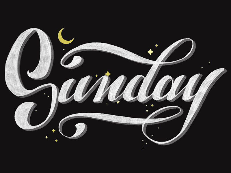 Sunday illustration graphic design art logo type calligraphy hand lettering design lettering