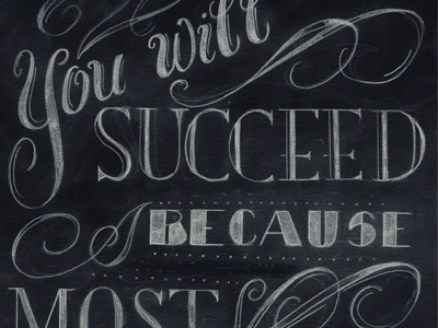 Succeed Dribbble chalk hand lettering sketch type