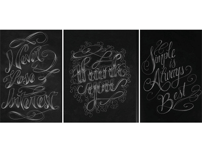 "Chalk"Party black and white calligraphy chalk hand lettering ornament pencil poster script