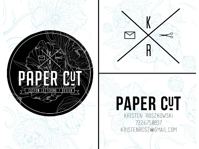 Paper Cut Mashup black and white design freelance hand lettering lettering logo type