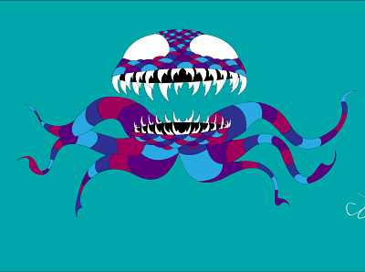 Monster adobe design illustration monster pulpo tentaculos vago