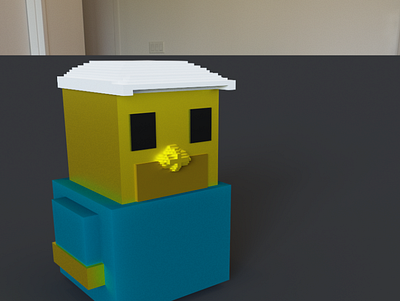 Little Voxel Guy H.S. 3d homero magikavoxel render simpsons voxel voxelart yellow