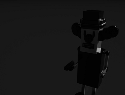 GANGSTA MIME VOXEL 3d black and white clown mime mimo voxelart