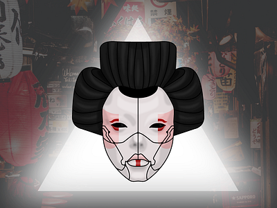 Ghost In The Shell Geisha cyberpunk geisha ghost in the shell illustration movie vector