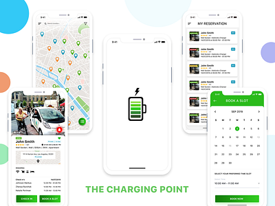 The Charging Point App bike charge charging station electronics mobile app online private public reservation store uiux