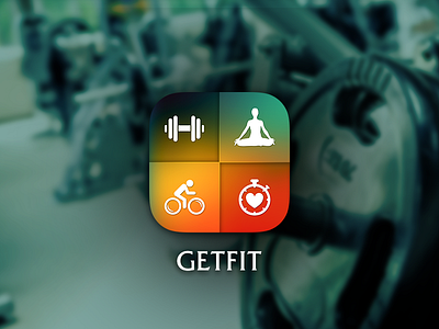 GETFIT - Fitness App app icon body cycle dumbbells fitness gym heart ios sport wellness work out yoga