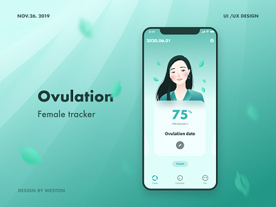 Ovulation-female tracker app branding design illustration illustrator ui ux
