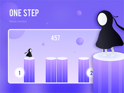 One step -Game app app design illustration illustrator logo ui ux