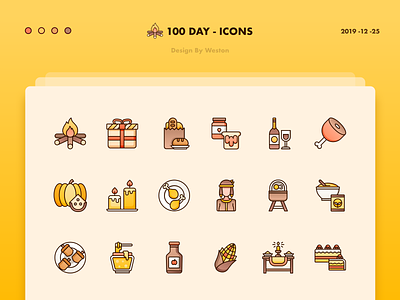 100 day icon -Thanksgiving icon illustration illustrator logo