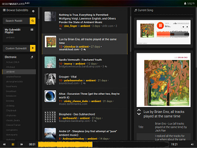 Reddit Music Player