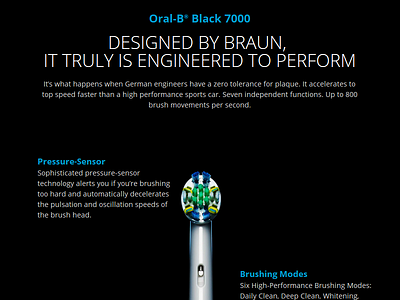 Oral-B® Black 7000 black redesign website