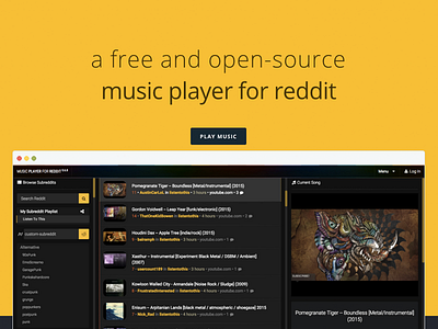 A free and open-source music player for reddit