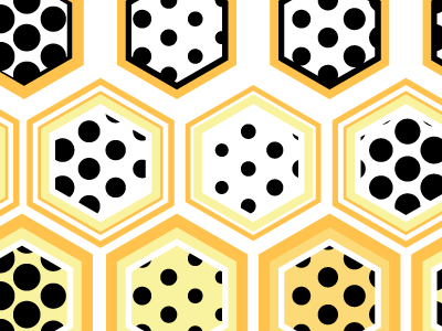 Honeycomb Pattern black cs6 fabric design illustration illustrator paper goods pattern textile design yellow