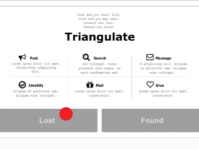 Triangulate: landing page wireframe adobe ai illustrator interface key path storyboard ui user experience user flow uxpin wireframes