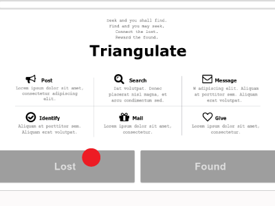 Triangulate: landing page wireframe 