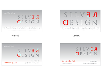 Red Silver Design: Business Card sketches brainstorming brand identity business card ideation logo print thumbnail typography