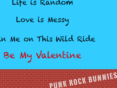 PUNK ROCK BUNNIES Valentine e-card Endshot