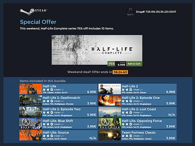 Daily UI | #036 | Special Offer dailyui half life offer special steam