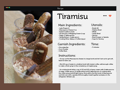 Daily UI | #040 | Recipe dailyui recipe