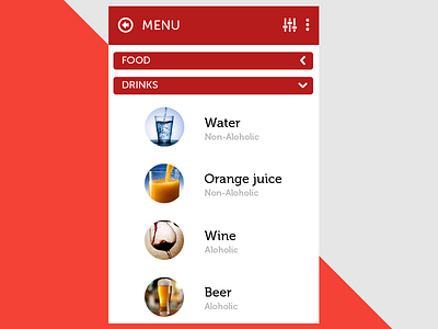 Daily UI | #043 | Food/Drink Menu dailyui drink food menu