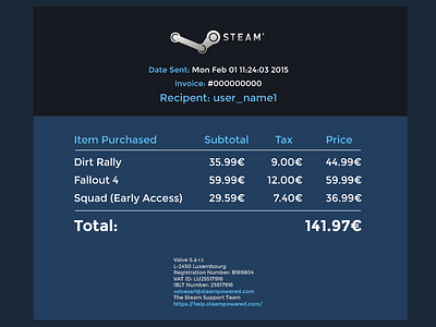 Daily UI | #046 | Invoice dailyui invoice steam