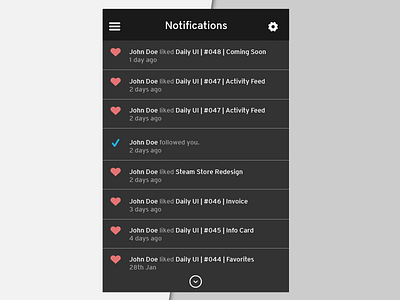 Daily UI | #049 | Notifications dailyui notifications