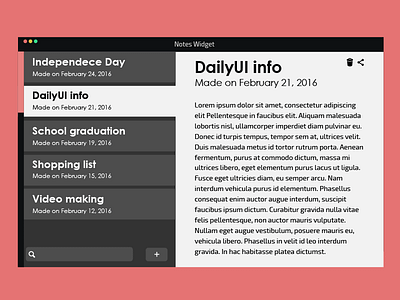 Daily UI | #065 | Notes Widget 65 dailyui notes widget